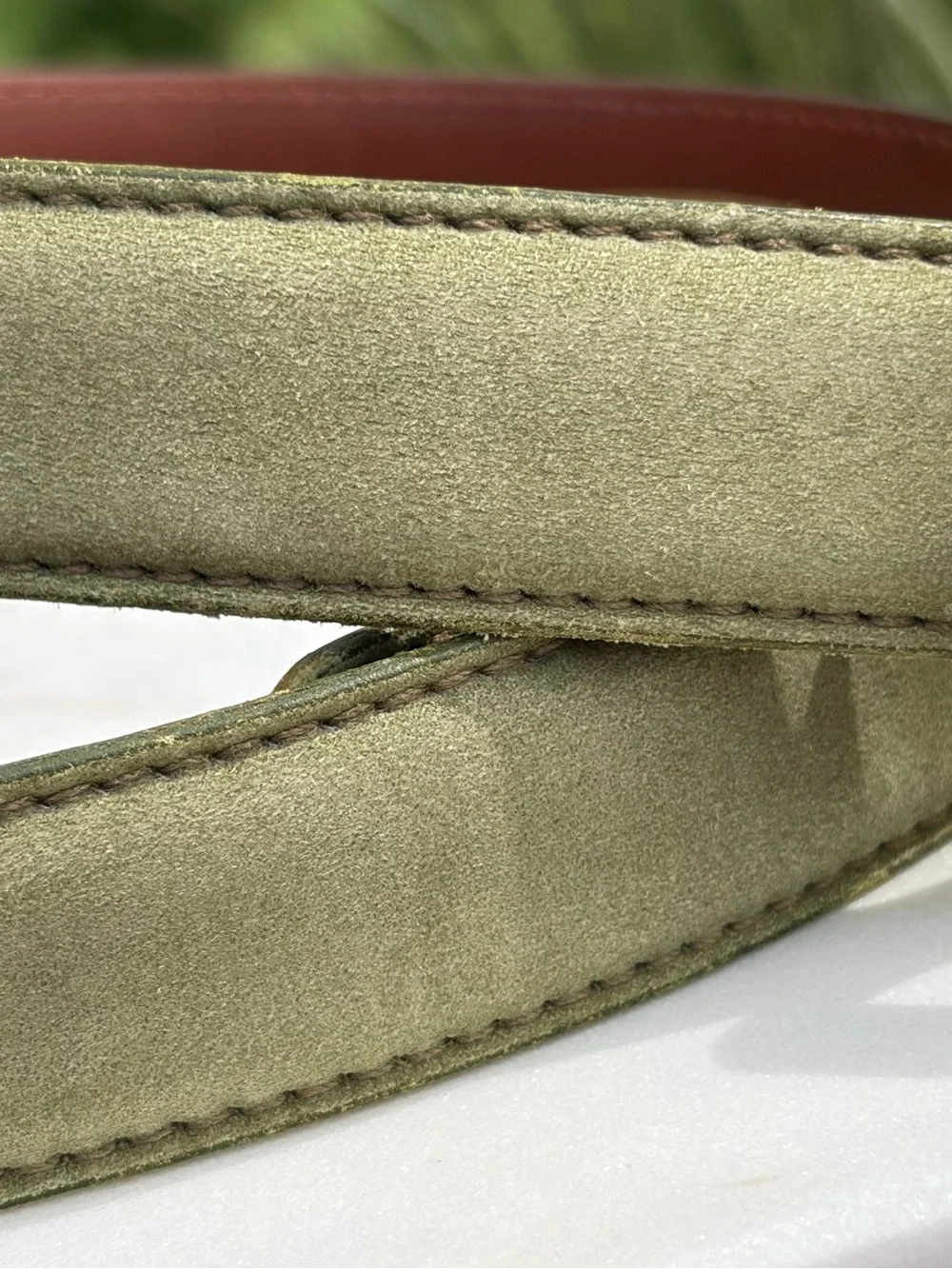 Vintage COACH Suede Leather Brass Belt 8528 EUC
